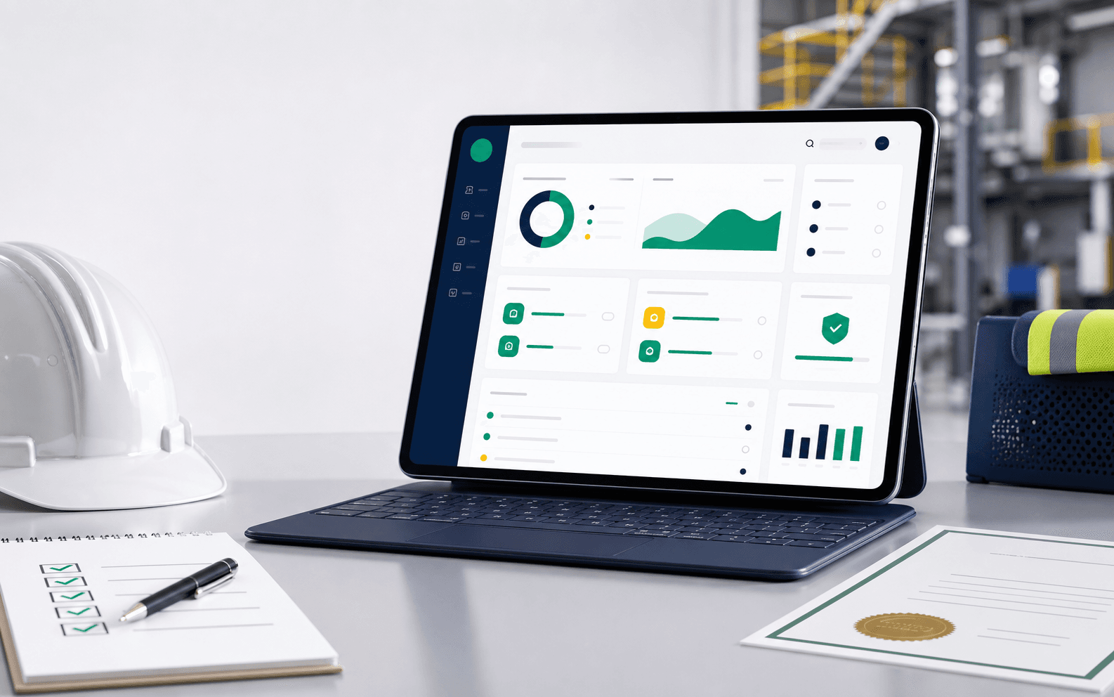 Painel de treinamentos corporativos, certificados e indicadores
